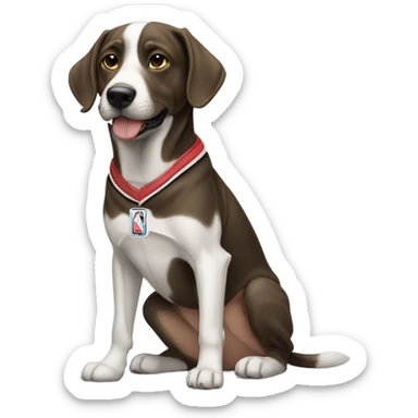 Chill guy dog wearing Jordan’s sticker