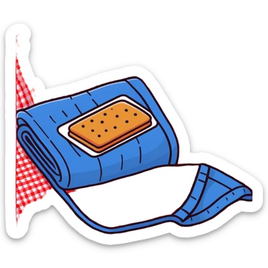 picnic with red and white checkered blanket sticker