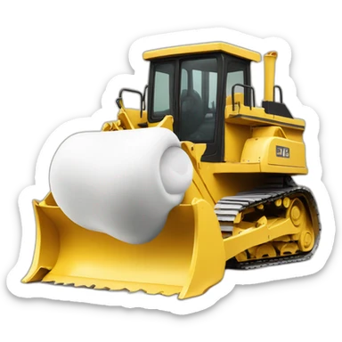 A bulldozer giving birth to a baby bulldozer sticker