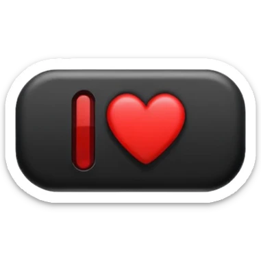Minimalist pause button with a tiny heart above. Symbol of taking a mindful break. sticker