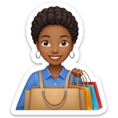 Market Shopper black woman sticker