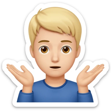 student shrugging his shoulders sticker