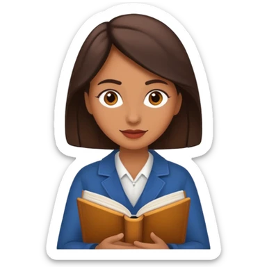 An emoji of a woman, a writer, aspiring novelist, with a book, a novel and storyteller sticker