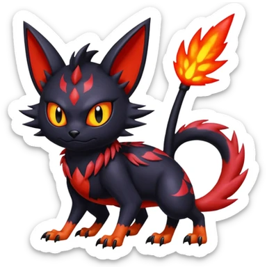 Noibat-Nargacuga-Litten-Torracat-fusion-Fakemon-Pokémon-creature  sticker
