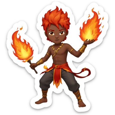 Avatar fire and ash boy sticker