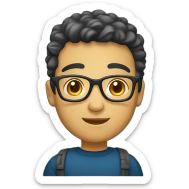 joven estudiante blanco sticker