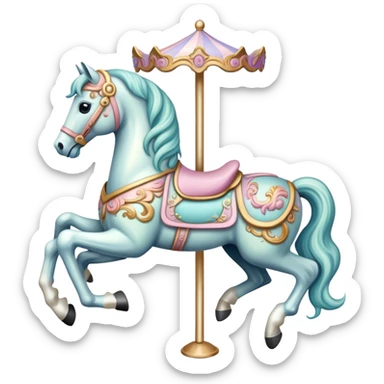Pastel carousel horse sticker