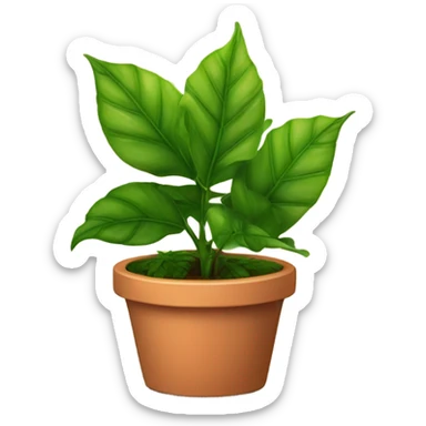 A green plant in a pot sticker