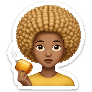 Make a black one with afro honey-colored hair, finishing the hair sticker