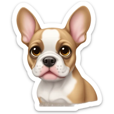 Fawn pied frenchie sticker