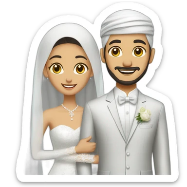 newly wed couple asian muslim sticker