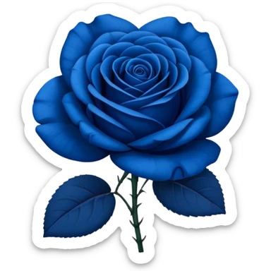 rose shape flower, no stem, now make it a vibrant darker blue color sticker