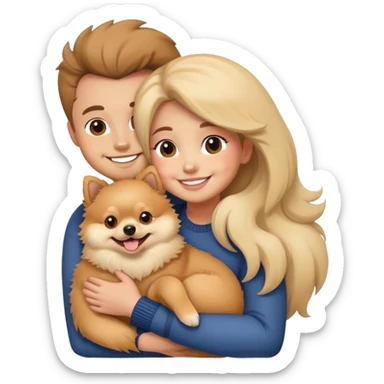 Hugging a Pomeranian  sticker