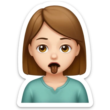 a girl taking a really bad smelly poop sticker