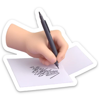 A hand holding a pen, aggressively scribbling on a piece of paper. The pen is clearly visible. The paper is filled with random black scribbles, so dense that most of it looks nearly black sticker