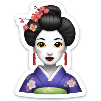 white face Geisha sticker