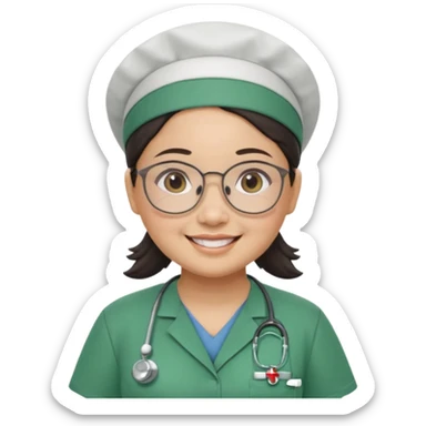 Open


Open


Open


Open
FILIPINA FEMALE NURSE, CHUBBY, NO HAIR, WITH GLASSES, GREEN SCRUBS, AND CAP, SMILING sticker