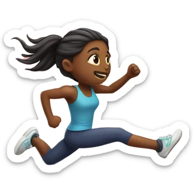 Girl run over a hurdle sticker