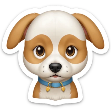 a white beagle x maltese x chi dog the size of a kelpie with light brown ears and a light brown patch on one eye sticker