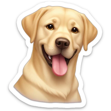 Light yellow English Labrador retriever big tongue chubby face happy triangle eyes sticker
