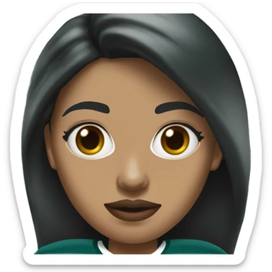  White female dark hair red lips wearing Philadelphia Eagles jersey sticker