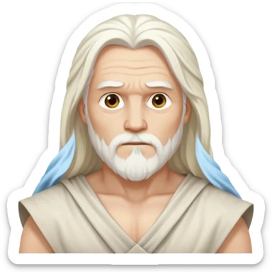 Odin with long white hair, long white loincloth sticker