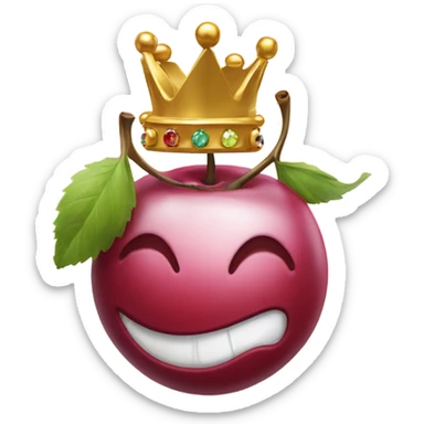 cherry with golden crown few gemstones, tilted slightly to the right sticker