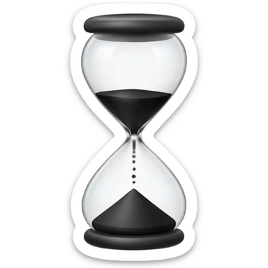 white and black hour glass sticker