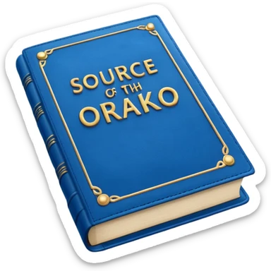Blue book on which one it writes: Source of truth is Orako.
Similar to the first one where it writtes Orako Truth, while it needs to write all Source of truth is Orako sticker