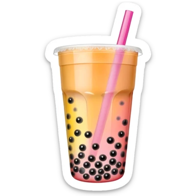 Bubble Tea with fruit tea sticker