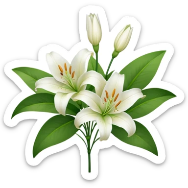 White lilies  sticker