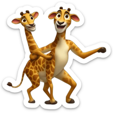 gloria and melman from madagascar dancing sticker