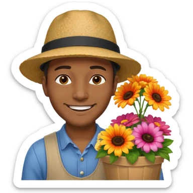 Street Flower Seller black man  sticker