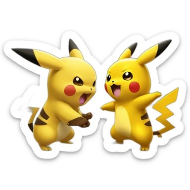 Pikachu fight with raichu sticker