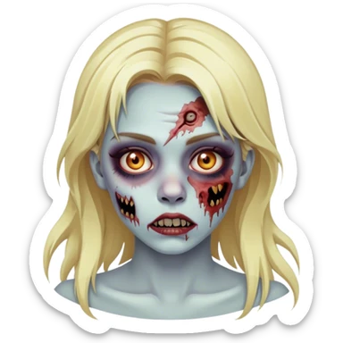 Blonde girl zumbi sticker