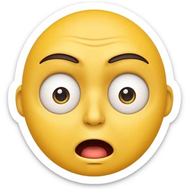 emoji generic yellow face but stressed and excited at the same time sticker