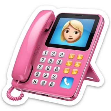 pink phone contacts sticker