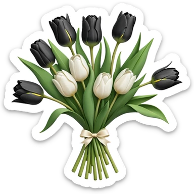 White tulips bouque sticker
