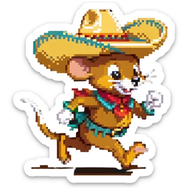Speedy Gonzales mouse in sombrero running fast sticker