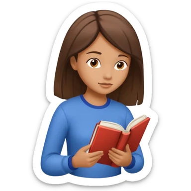 Girl Reading Comprehension, side view. sticker