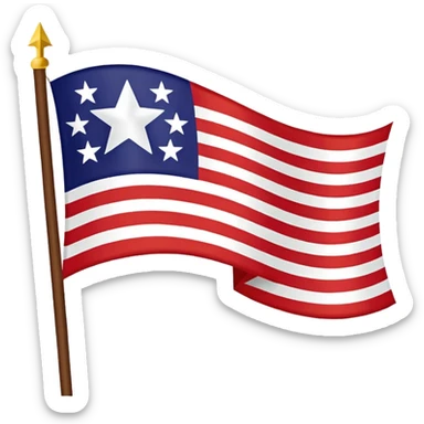 Juneteenth flag stylized with bold colors and a central white star sticker