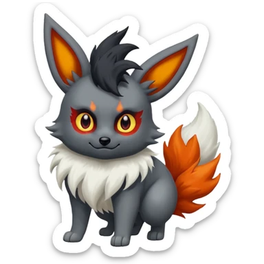 White Dull Demonic Mightyena-Flareon-animal sticker