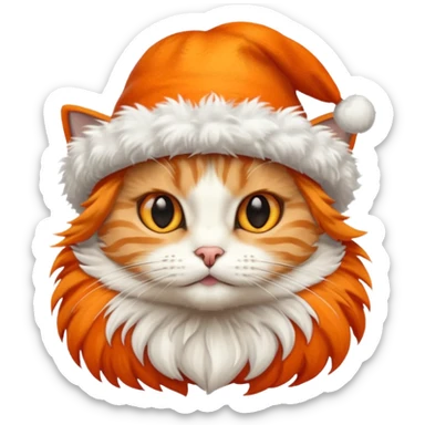 cat with orange feathered hats sticker