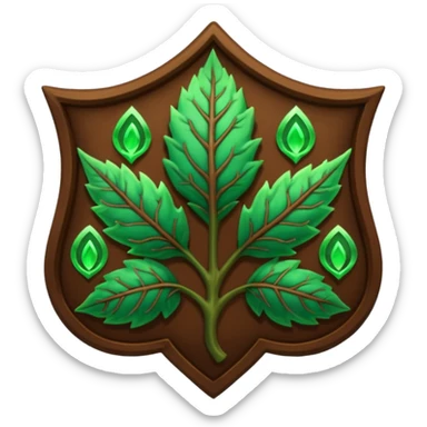Wiz 101 casting sigil brown and green leaf life school inspired  sticker