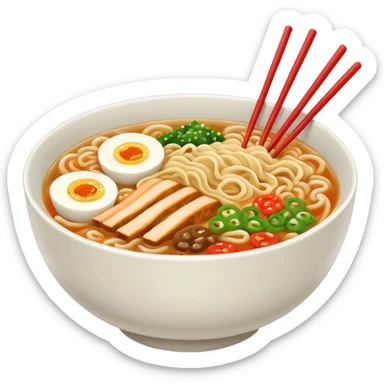 ramen bowl with one chopstick sticker