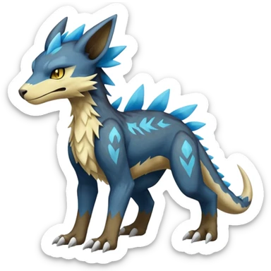 Manectric-Luxray-Cubone-Trico-Marowak-Draco-Fakémon-hybrid-creature (full body), 4 legs sticker