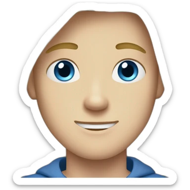 blue-eyed teen-ager man with long straight blond hair sticker