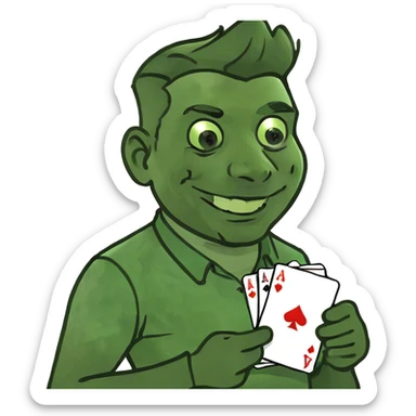 Happy Man whos addicted to gambling sticker
