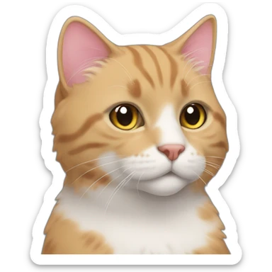 bobtail cat side angle headshot sticker