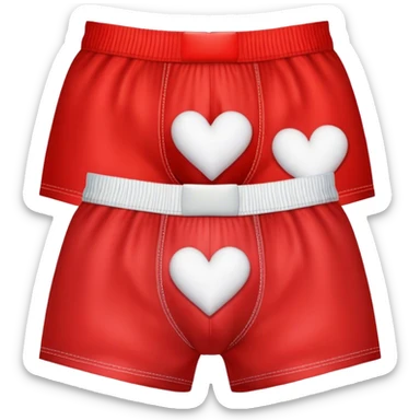 red boxers with white hearts  sticker